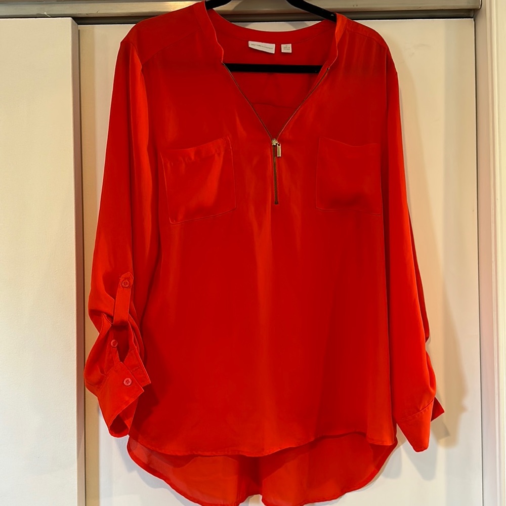 New York & Co half zip blouse - XL